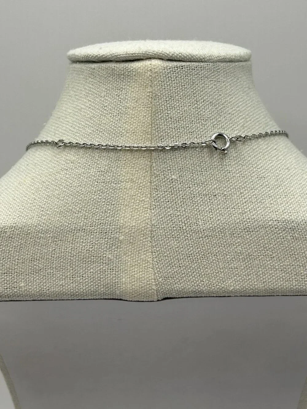 Sarah Coventry Necklace Silver Tone Contemporary Drop Minimalist Pendant Crystal